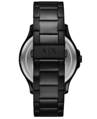 Men's Quartz Three-Hand Date Black Stainless Steel Watch, 46mm