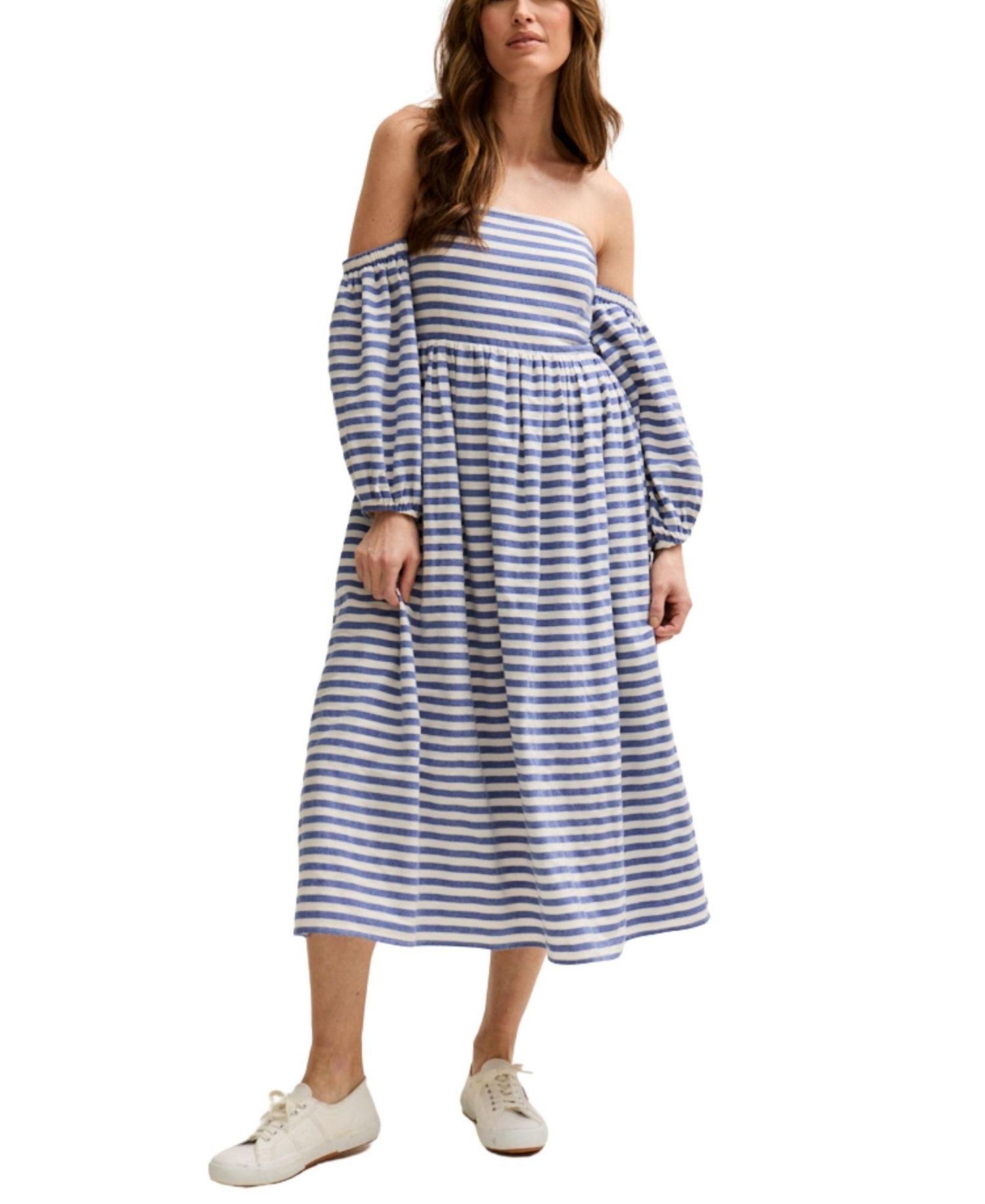 Lily and Lionel Women's London Sara Bardot Neck Midi Dress