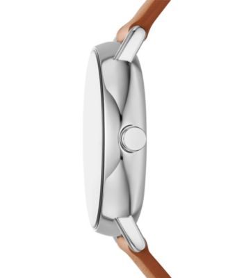 Men's Signatur Quartz Multifunction Brown Leather Watch, 40mm