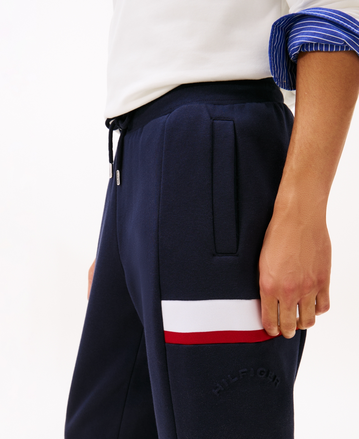 Tommy Hilfiger Signature Stripe Sweatpant In Blue