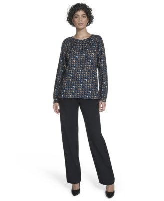 Women's Printed Georgette Long-Sleeve Blouse