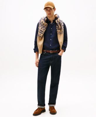 Men's Button-Down Linen Long Sleeve Shirt