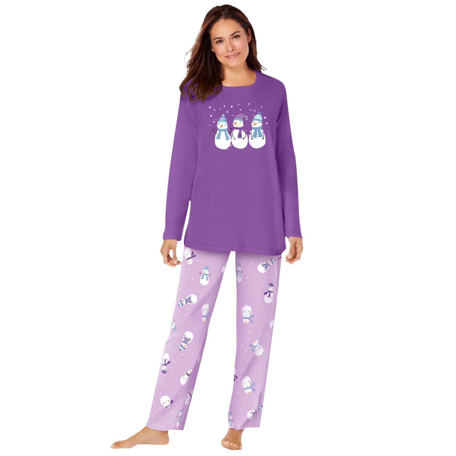 Women's Dreams and Co. Long Sleeve Knit PJ Set