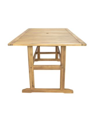 Hatteras Acacia Wood Outdoor Dining Table with Natural Oil Finish - 57"