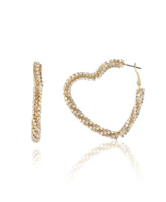 Crystal Heart Hoop Earrings