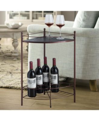 Dover Corner Wine Rack Table, Bronze