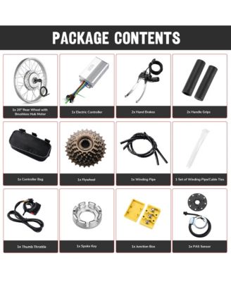 Electric Bicycle Motor Conversion Kit for 20" 750W 36V E-bike Rear Wheel