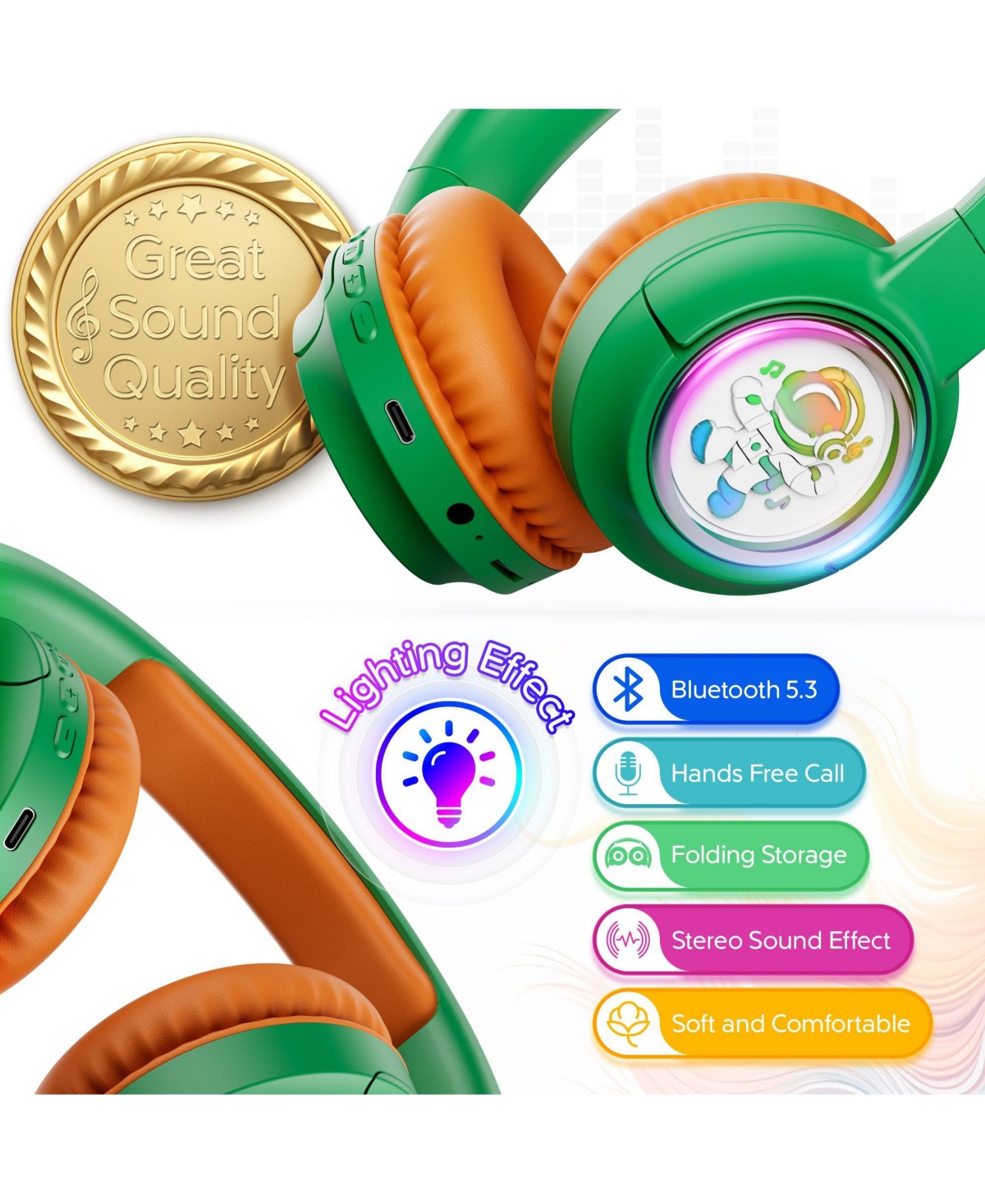 Contixo KB6 Kids Bluetooth Headphones, Safe Sound for Little Ears