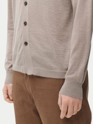 Men's Cashmere Silk Polo-Neck Cardigan