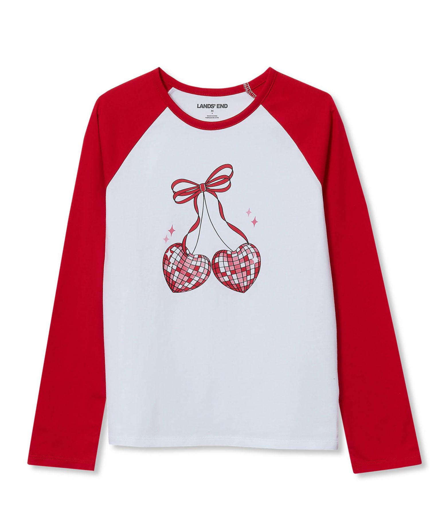 Girls Long Sleeve Raglan Graphic T-Shirt