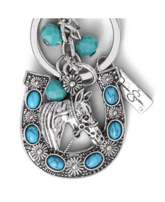 Turquoise Horseshoe Keychain