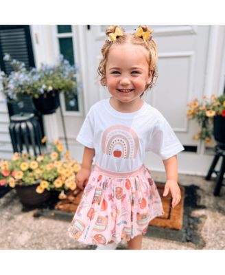 Baby Girls Apple Rainbow Short Sleeve T-Shirt