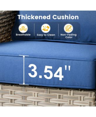 8-Piece Rattan Outdoor Patio Furniture Set with Sectional Sofa, Swivel Chairs, and Solar Coffee Table