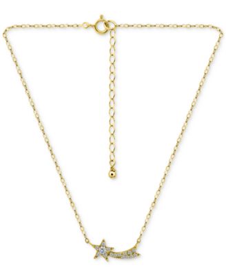 Cubic Zirconia Shooting Star Pendant Necklace, 16" + 2" extender, Macy's Exclusive 