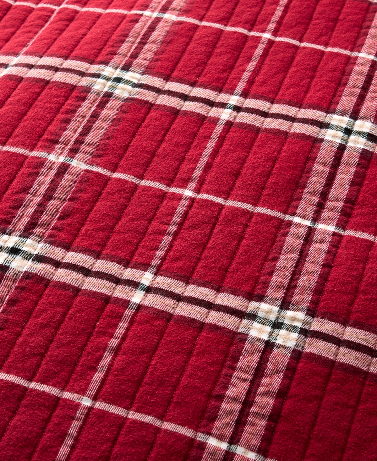Charter Club Brushed Cotton Plaid 2-pc. Quilt Set, Twin, Macy's Exclusive In Red