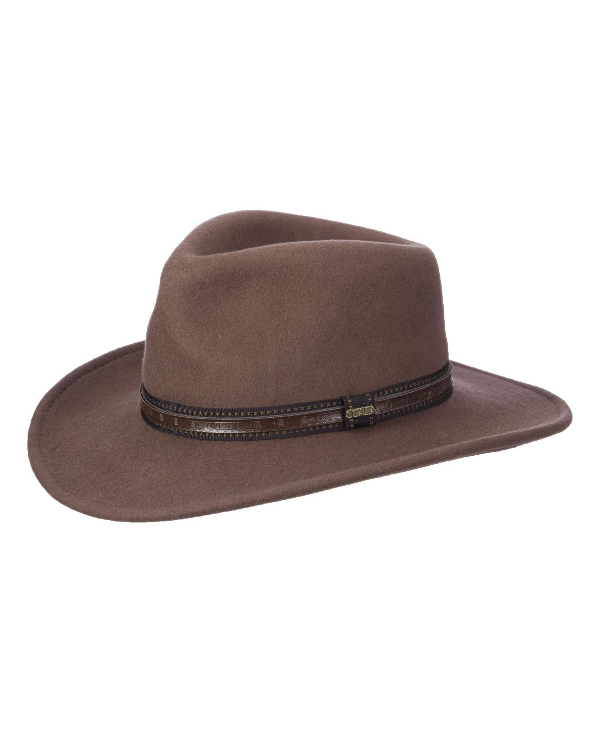 Scala Men's Felt Outback Overlay Hat In Brown
