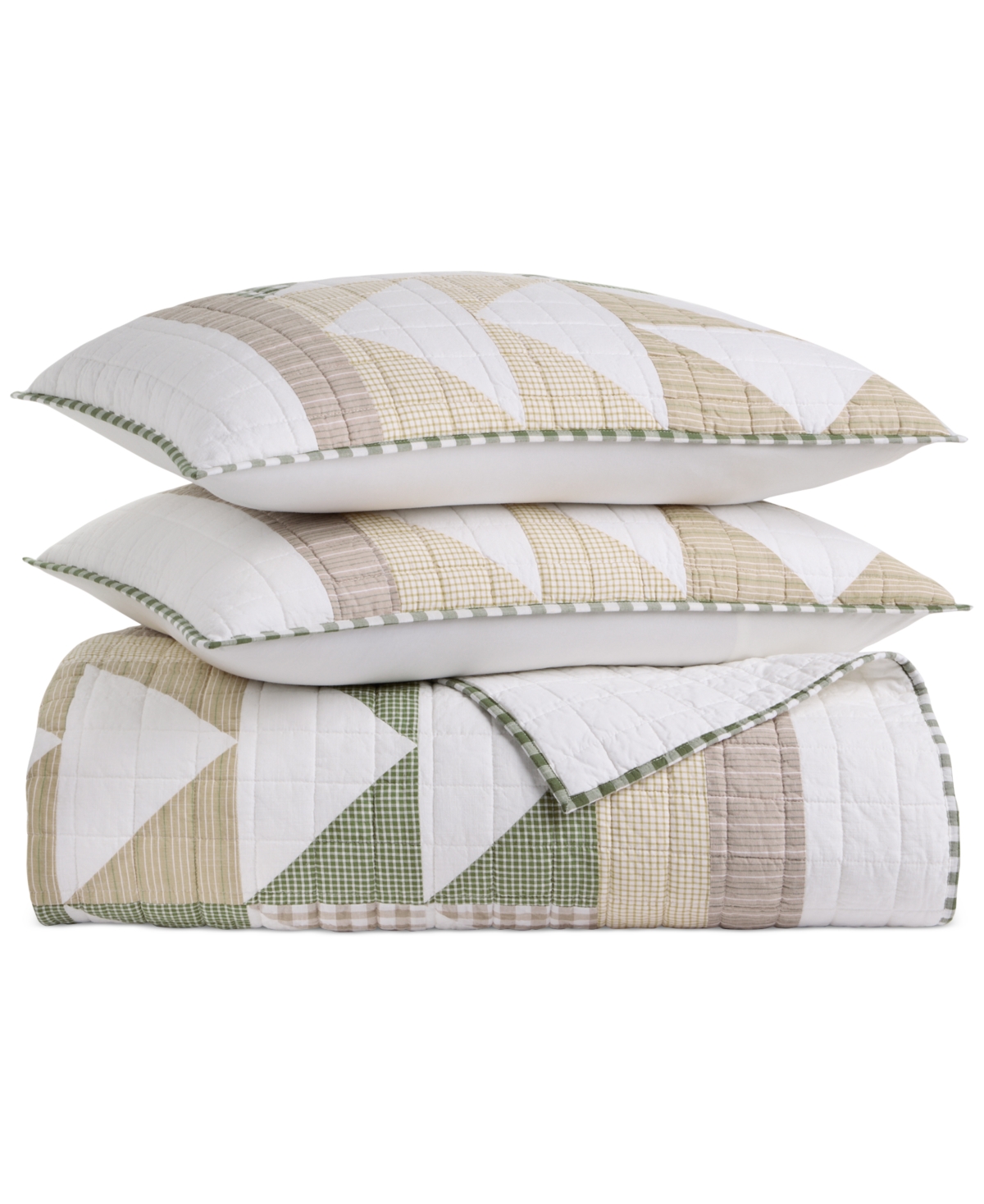 Charter Club Woodland Patchwork 2-pc. Quilt Set, Twin, Macy's Exclusive In Green