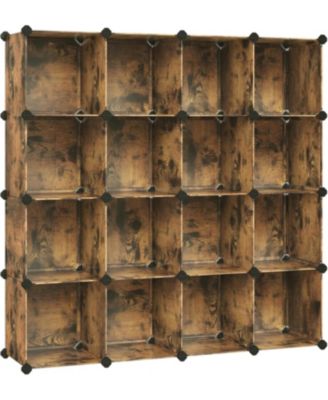 Plastic Closet System 16-Cube Modular Organizer