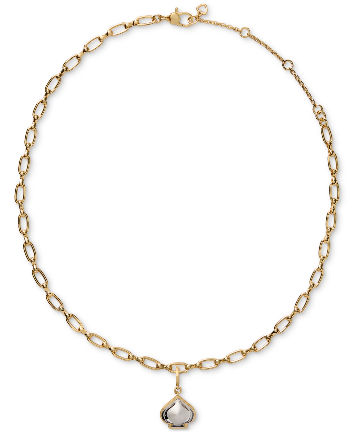 Kate Spade Two-tone One In A Million Sculpted Spade Charm In Silver
