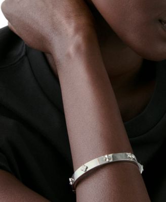 Spade Flower Hinge Bangle Bracelet