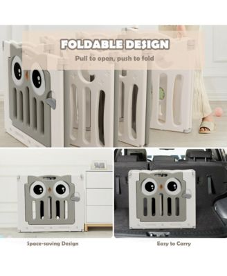 14-Panel Baby Playpen Kids Activity Center Foldable Play Yard w/ Lock Door