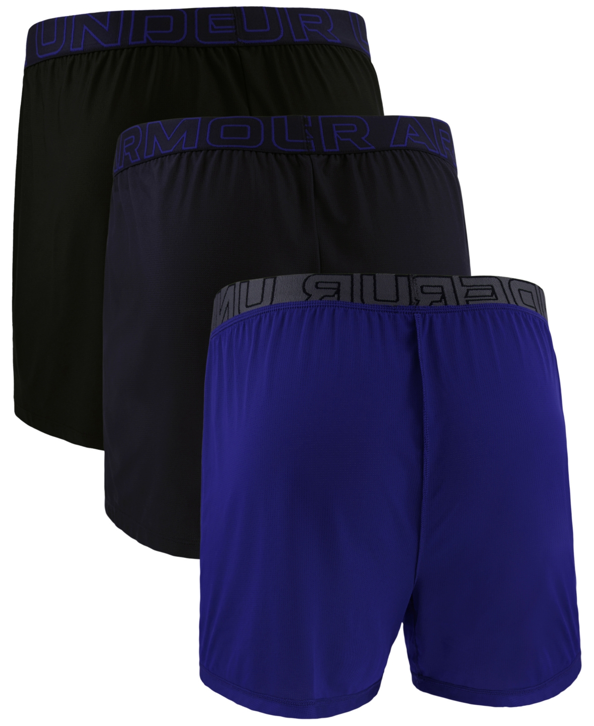 Under Armour Men's 3-pk. Solid Performance Tech Mesh 6" Boxers In Blue