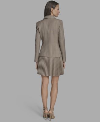 Women's Plaid Notched Collar Blazer