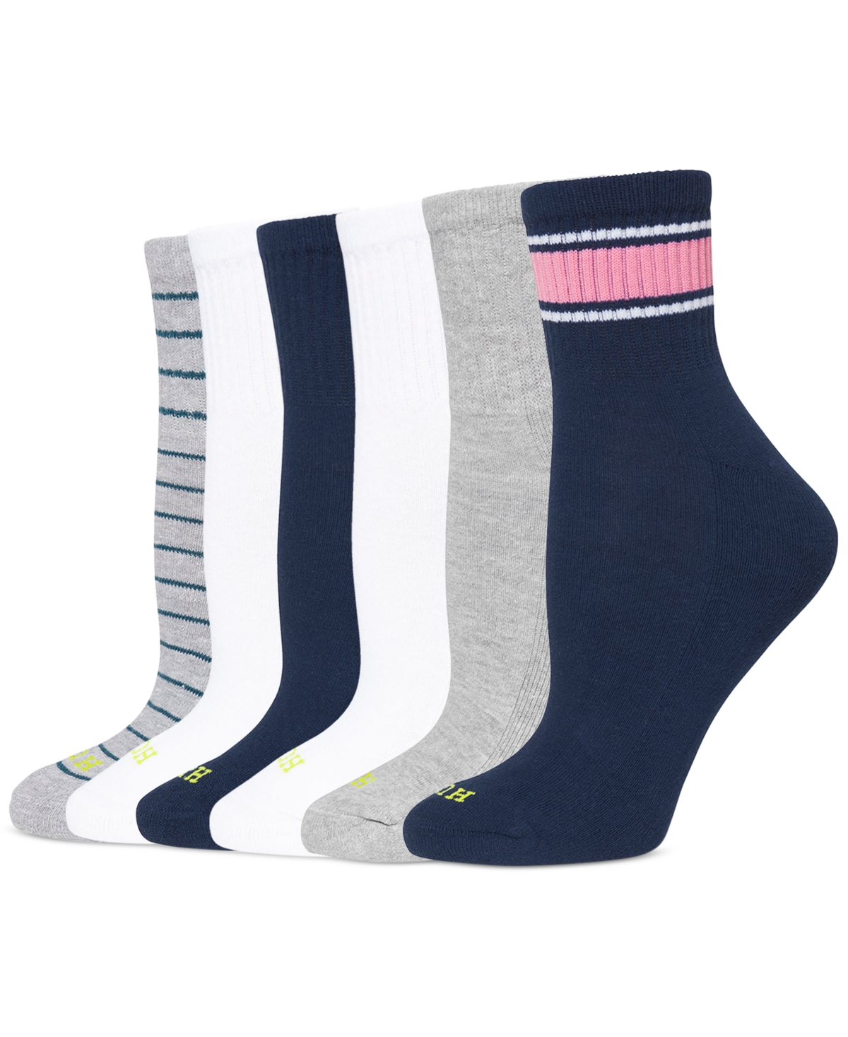 Hue Women's Mini Crew 6 Pack Socks U10227