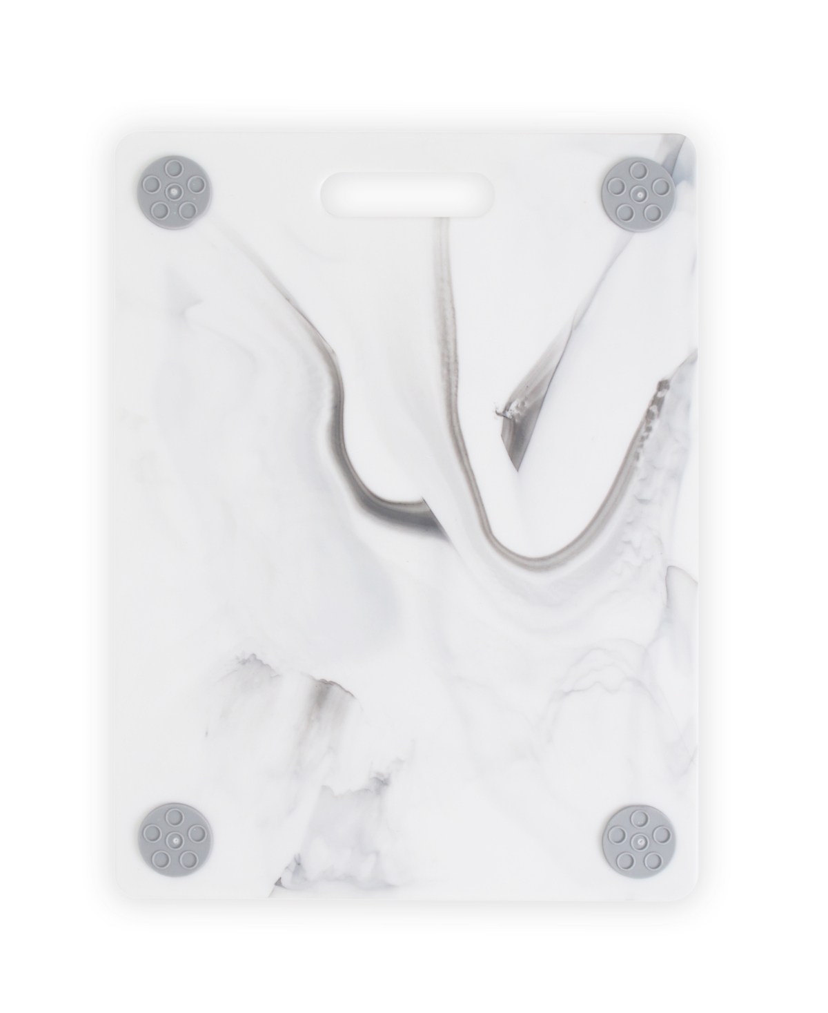 Dexas Poly Marble Cutting Board With Feet, 14" X 11" In White