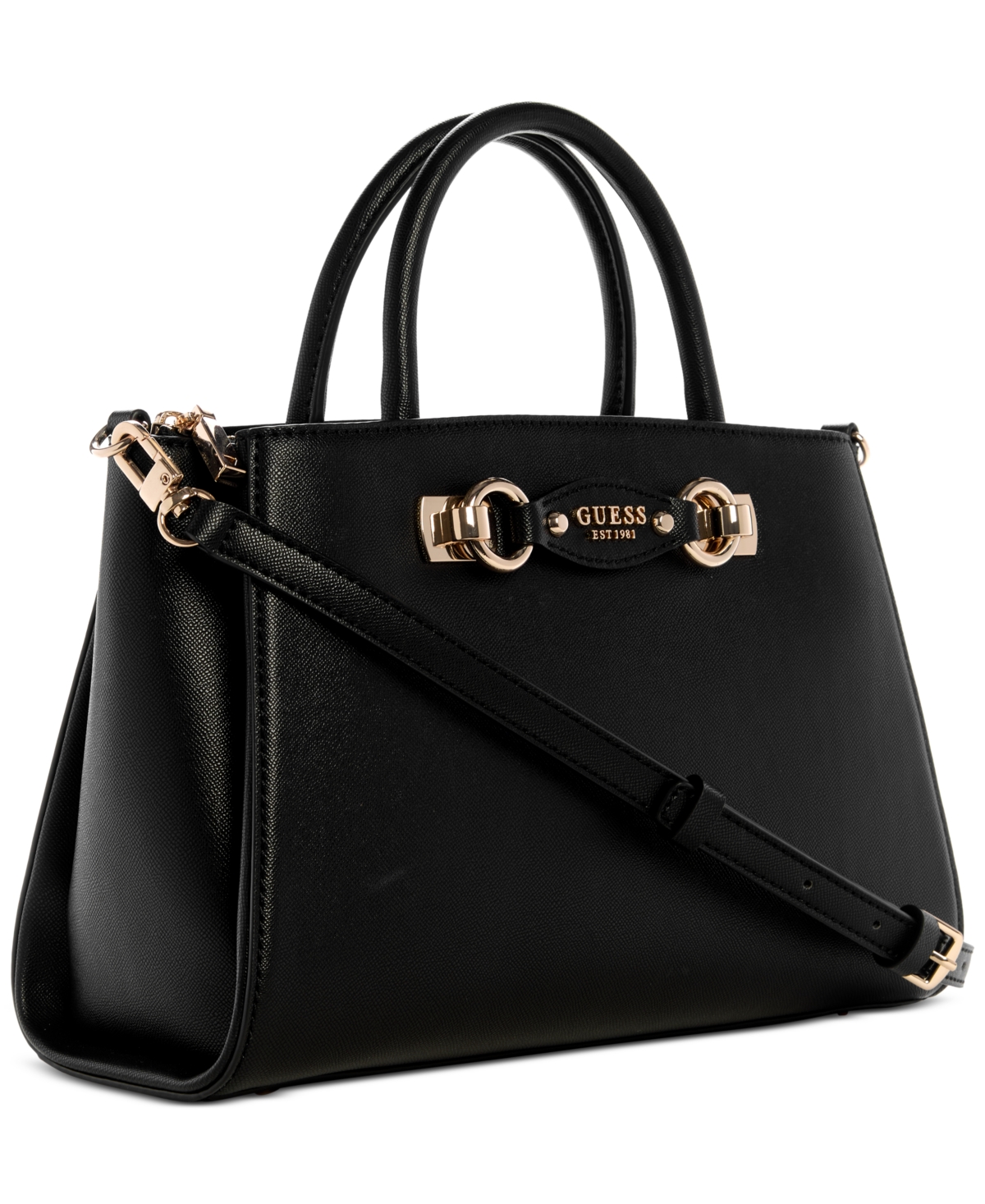 Guess Mimina Girlfriend Medium Satchel Bag In Black