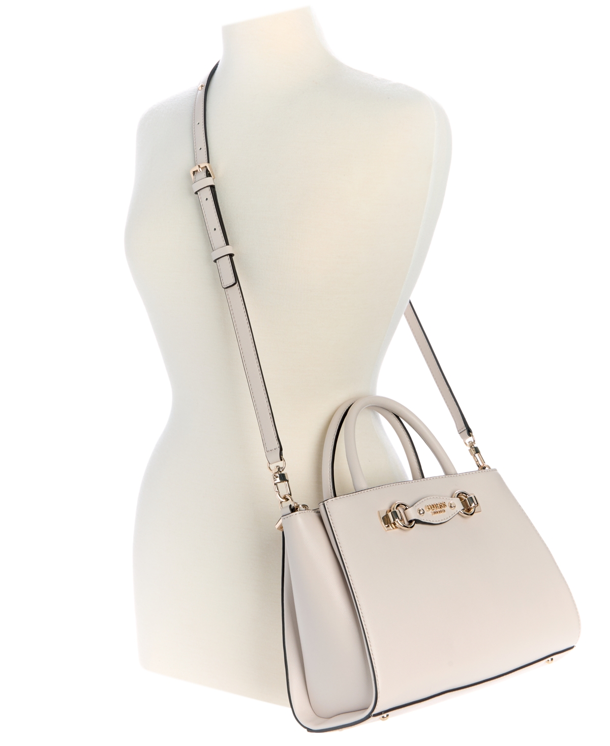 Guess Mimina Girlfriend Medium Satchel Bag In Gray