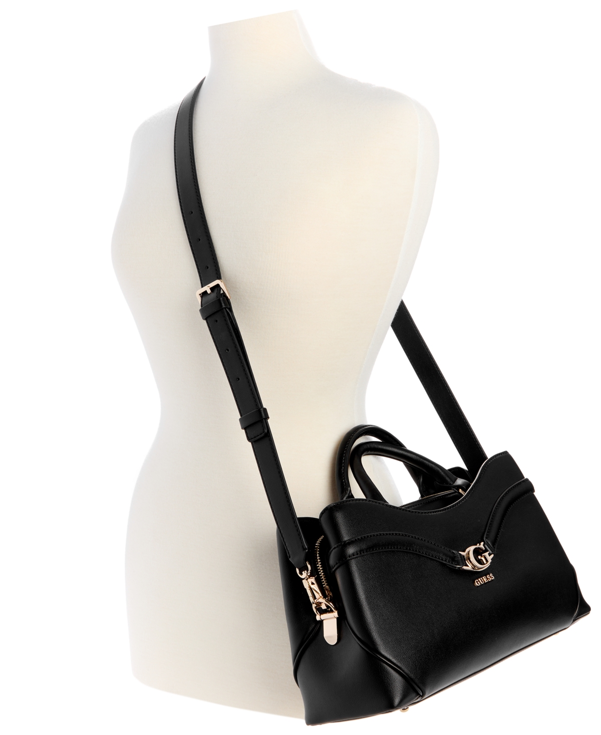 Guess Dea Medium Girlfriend Satchel In Black