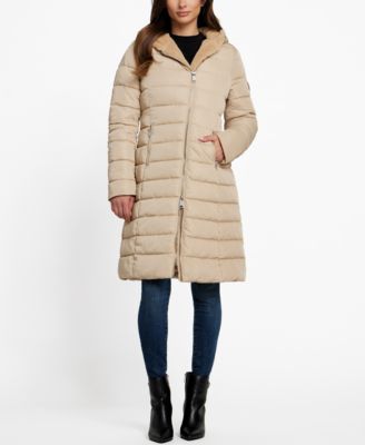 Women's Faux-Fur-Lined Hooded Puffer Coat