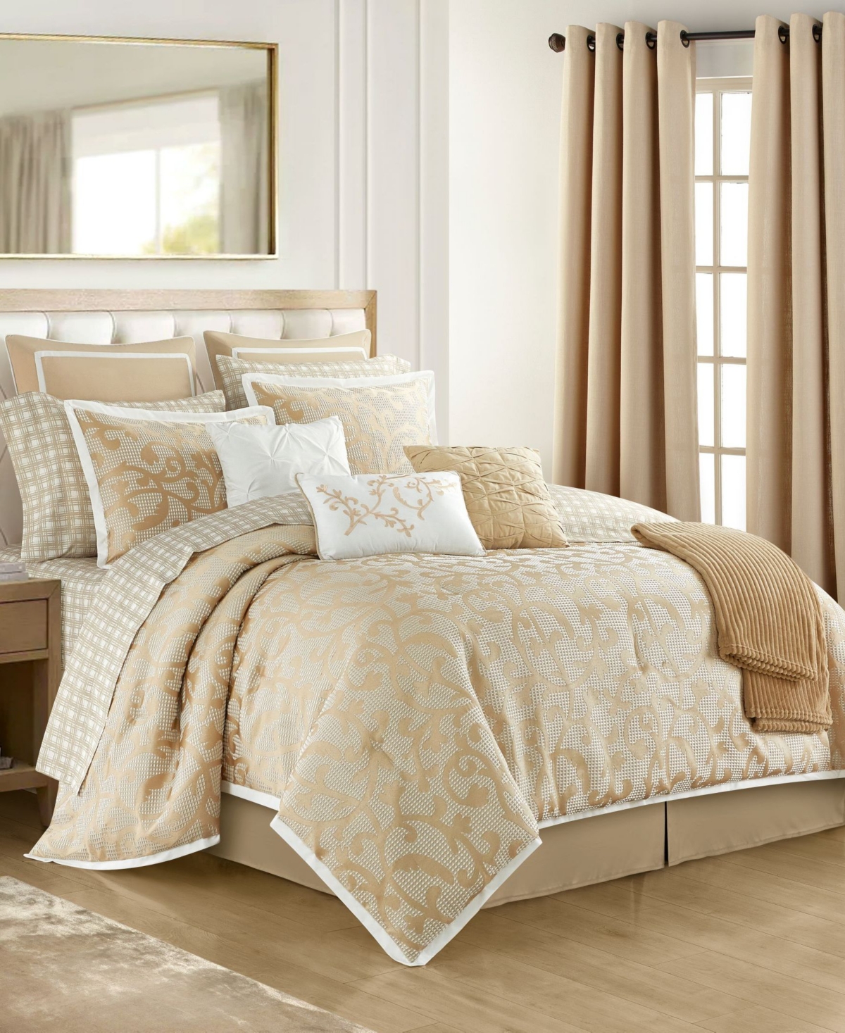Stratford Park Johnella Scroll 16-pc. Comforter Set, King In Brown
