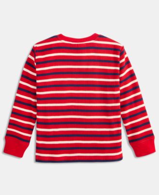 Toddler Boys' Striped Crewneck Thermal Sweatshirt