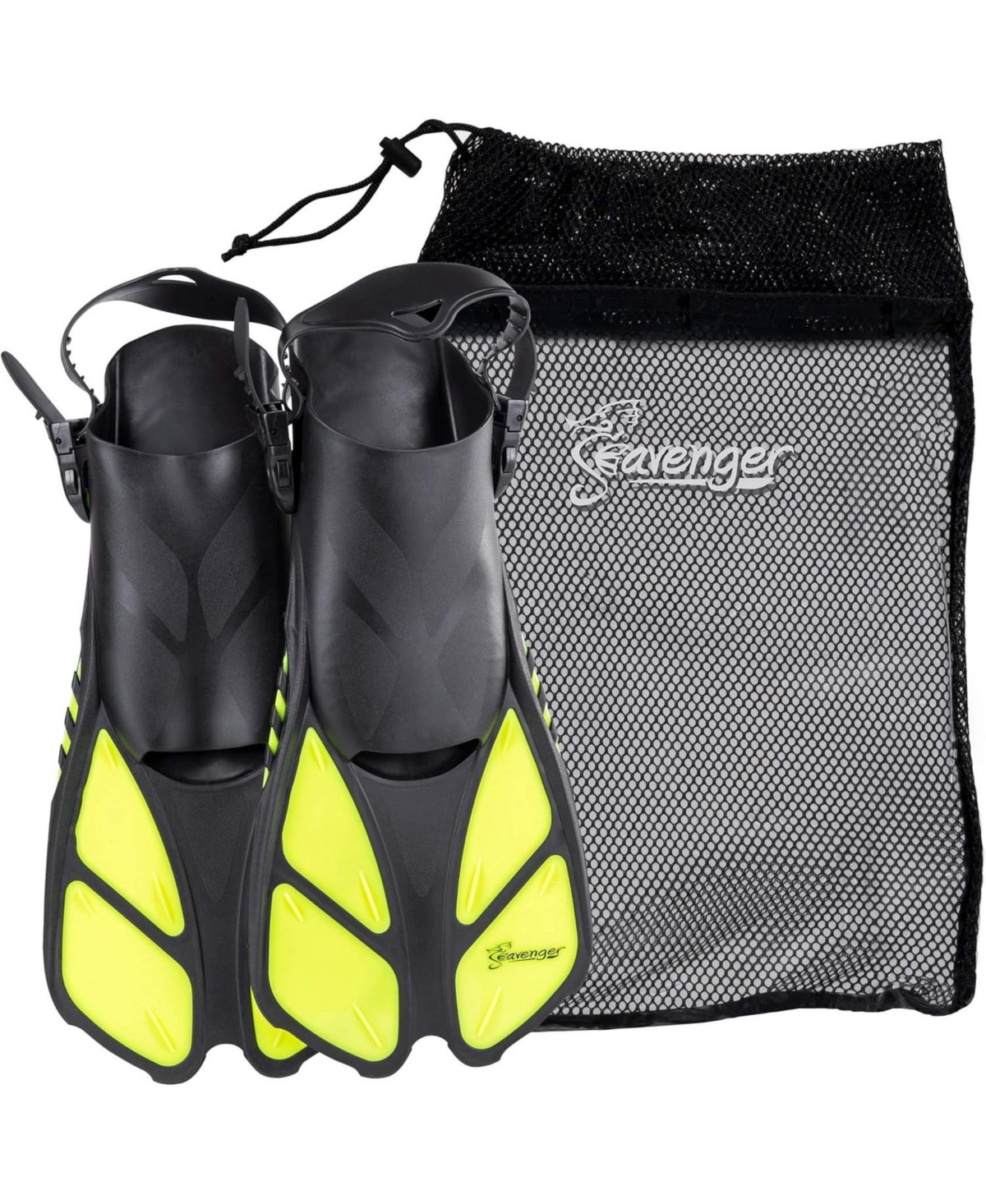 Torpedo Fins and Mesh Gear Bag Snorkeling - Hot pink