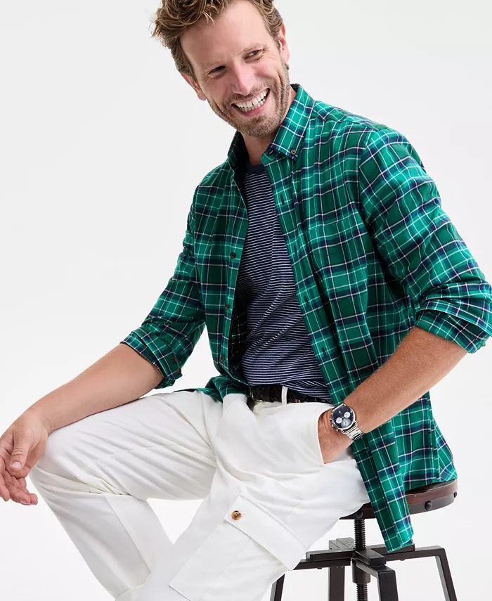 Men's Brushed Cotton Button-Down Shirt - thumbnail 7