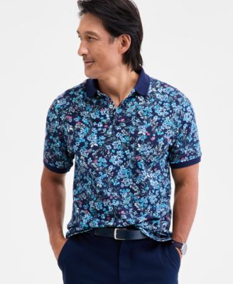 Club Room - Men's Copenhagen Regular-Fit Moisture-Wicking Performance Stretch Floral Piqu&eacute; Polo Shirt