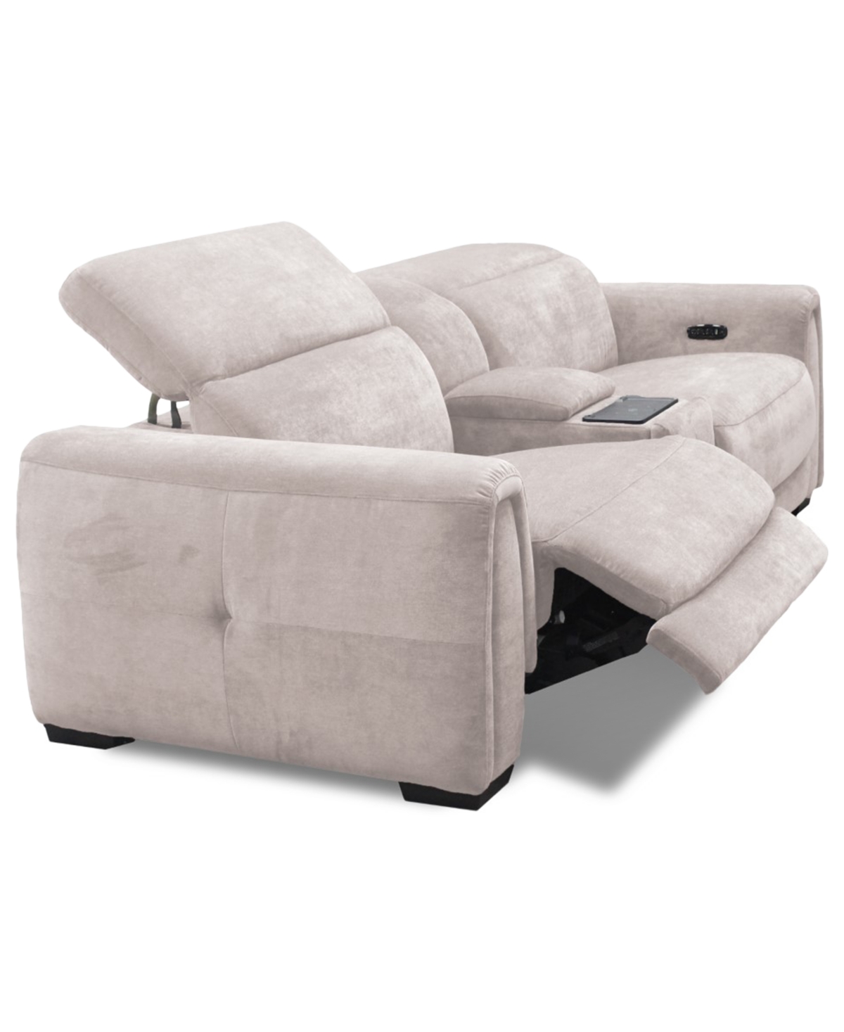 Macy's Brownell 3-pc.sofa Sectional With 2 Power Motion Chairs & 1 Console, Exclusively At  In Gray