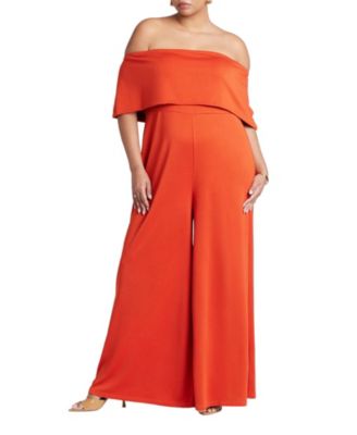 Women's Plus Size Off Shoulder Jumpsuit