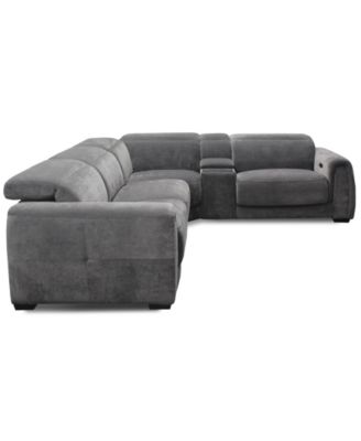Brownell 5-Pc. L-Shape Sectional with 2 Power Motion Chairs & 1 Console, Exclusively at Macy's