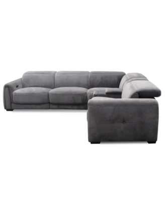 Brownell 5-Pc. L-Shape Sectional with 3 Power Motion Chairs & 1 Console, Exclusively at Macy's