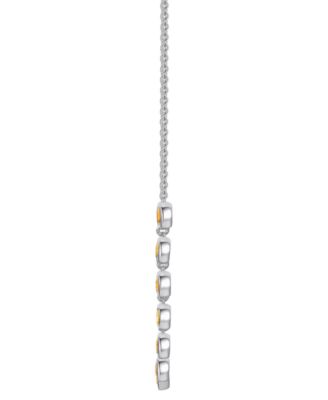 Amethyst Bezel 17" Collar Necklace in Sterling Silver (Also in Citrine & Blue Topaz)