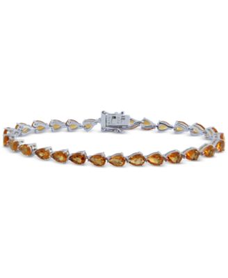 Macy's - Citrine Pear Tennis Bracelet (9-3/8 ct. t.w.) in Sterling Silver