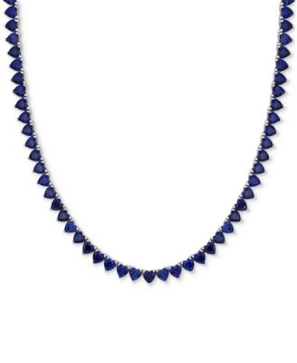 Macy's - Gemstone Heart-Shaped Pendant Necklace in Sterling Silver