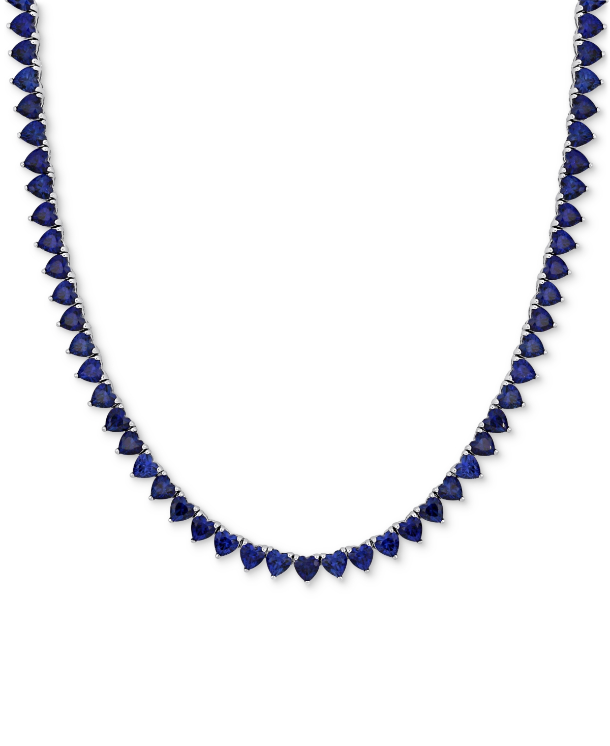 Macy's Lab-created Gemstone 18" Collar Necklace In 18k Gold Plated Over Sterling Silver In Blue
