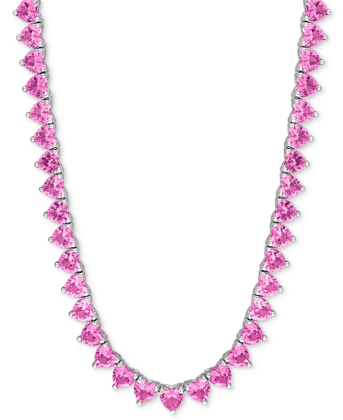 Lab-Created Gemstone 18" Collar Necklace in 18k Gold Plated Over Sterling Silver - Blue