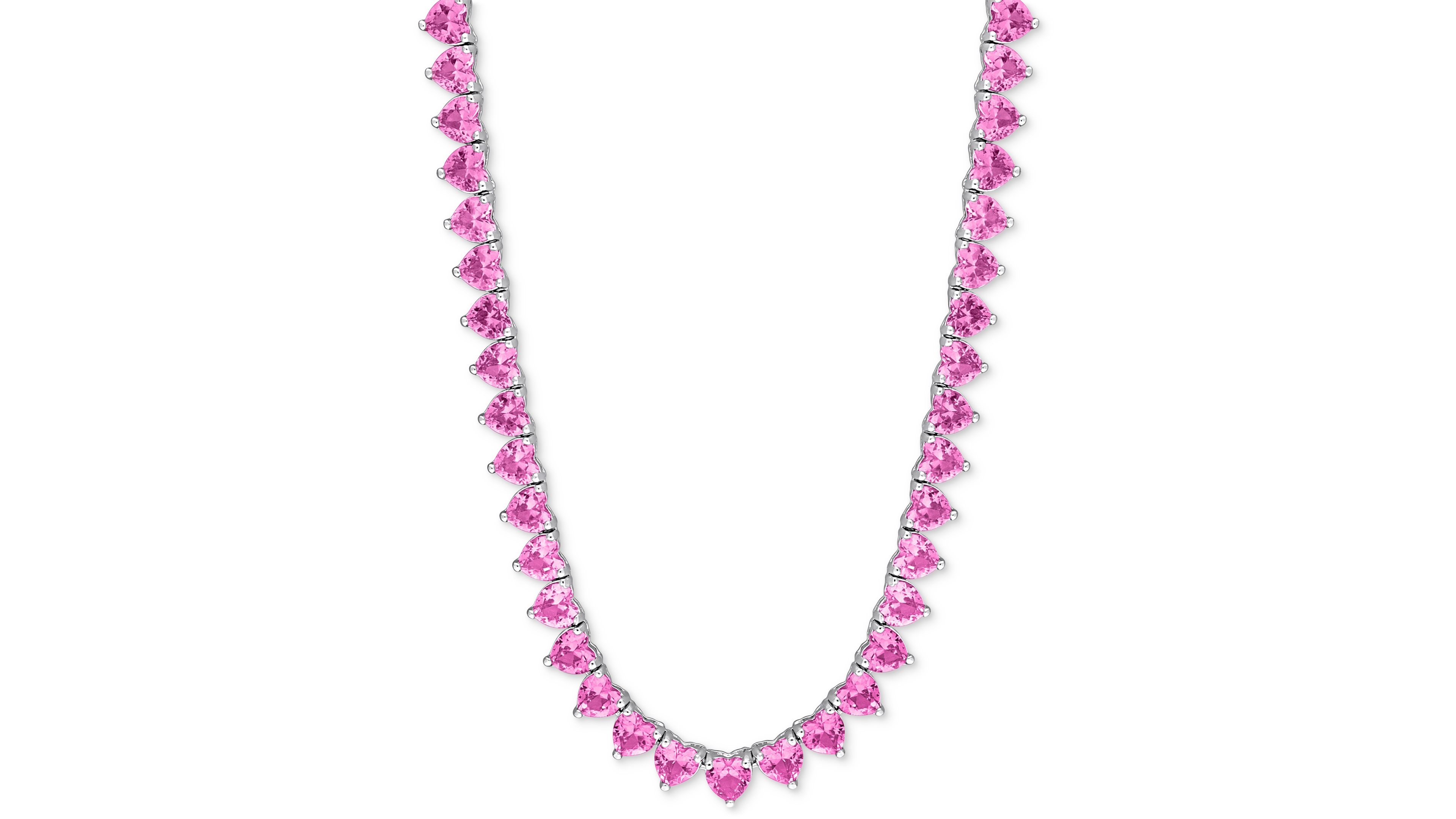 Lab-Created Gemstone 18" Collar Necklace in 18k Gold Plated Over Sterling Silver