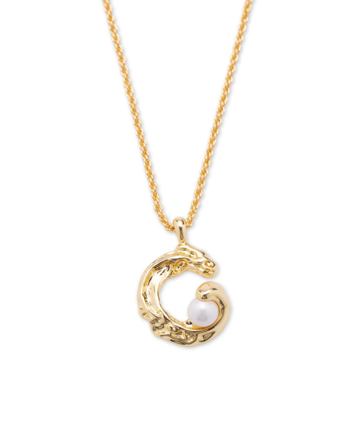 Nicole Molten C Hoop Pendant Necklace - Gold