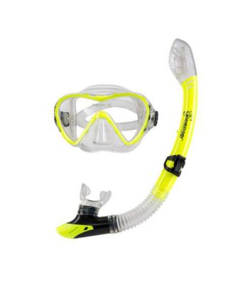 Torpedo Tempered Glass Mask & Dry Top Snorkel Combo Set - Yellow